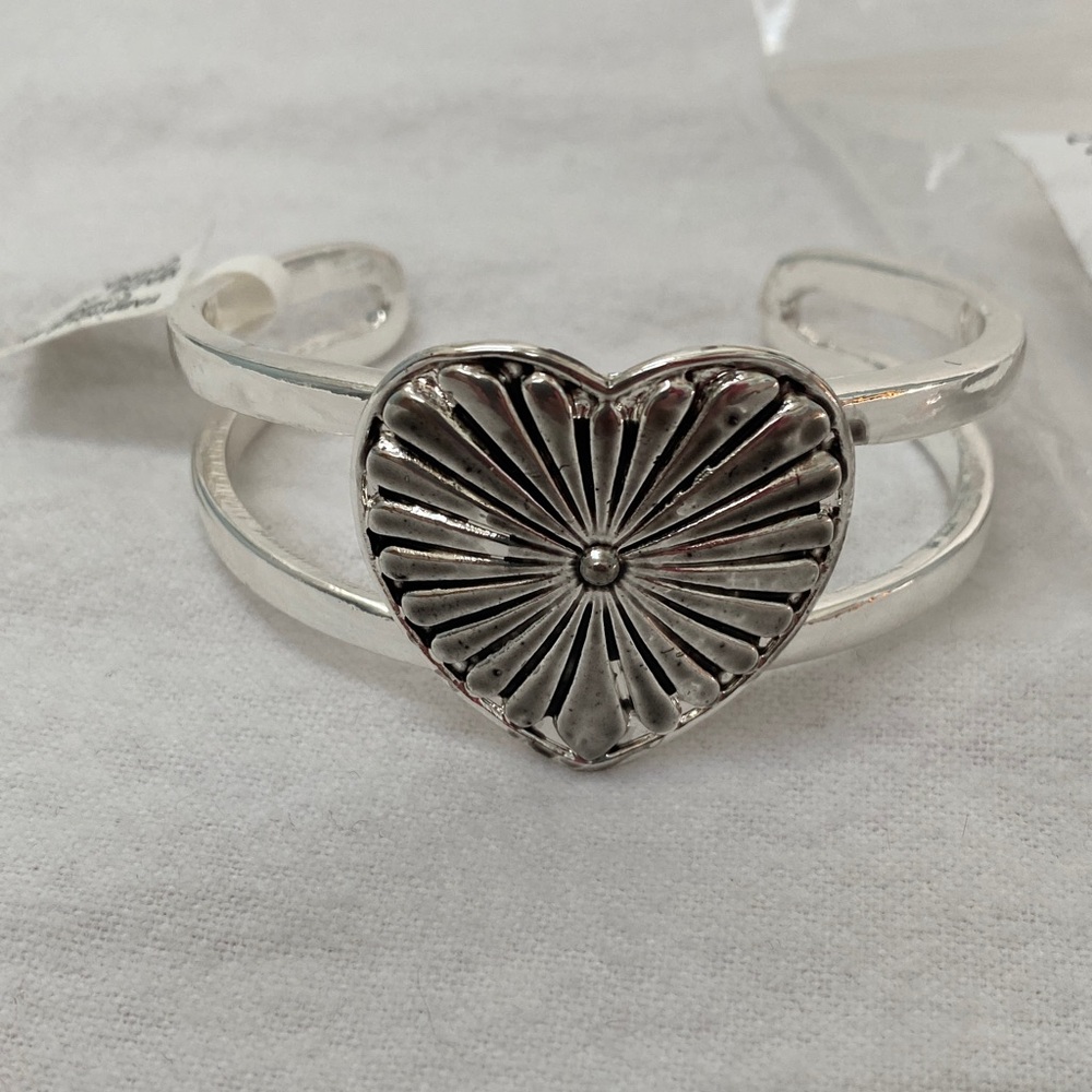 Anthropologie Heart Cuff Bracelet